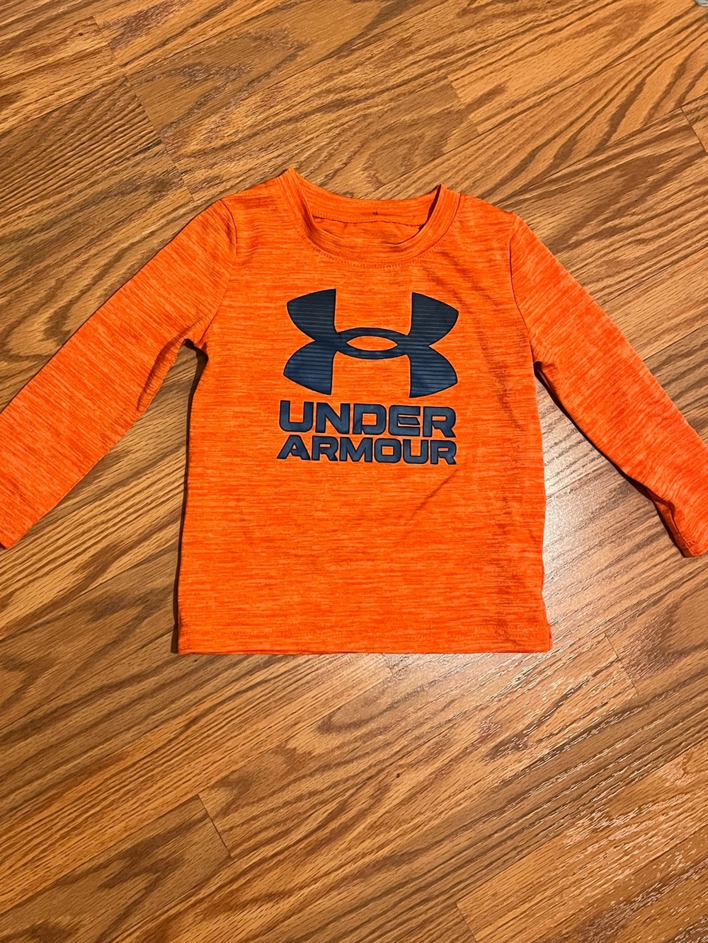 Under Armour Kids Orange Long Sleeve Logo Shirt